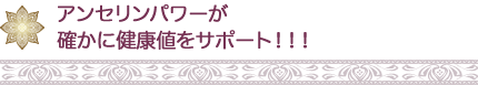 アンセリンパワーが確かに健康値をサポート!!!